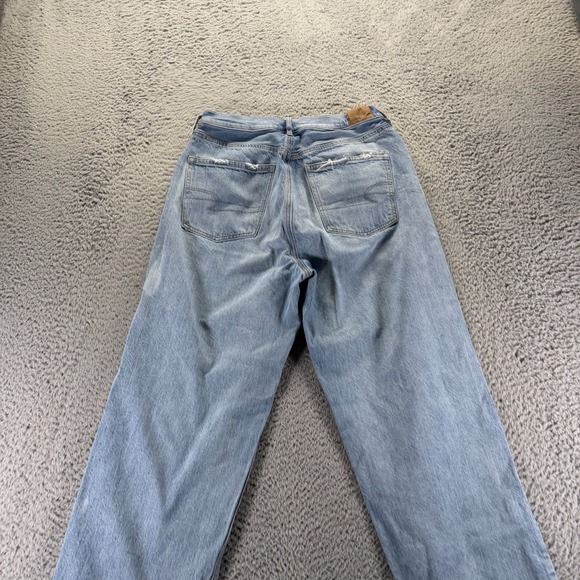 American Eagle Outfitters Real Goods Jeans Womens 10 Blue Denim Straight Baggy - Picture 8 of 12